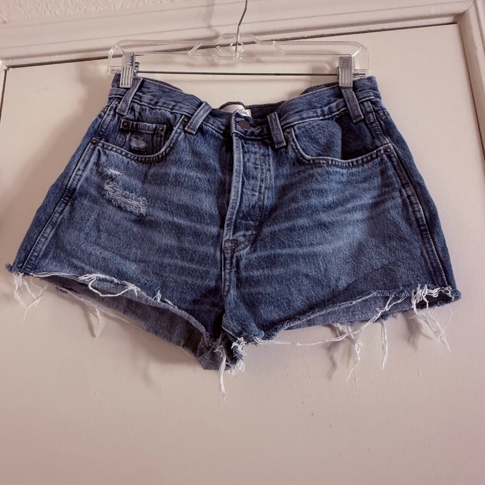 Universal Thread Distressed Dark Blue Denim Cutoff Shorts